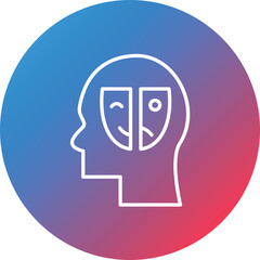Personality Disorder Line Gradient Circle Background Icon