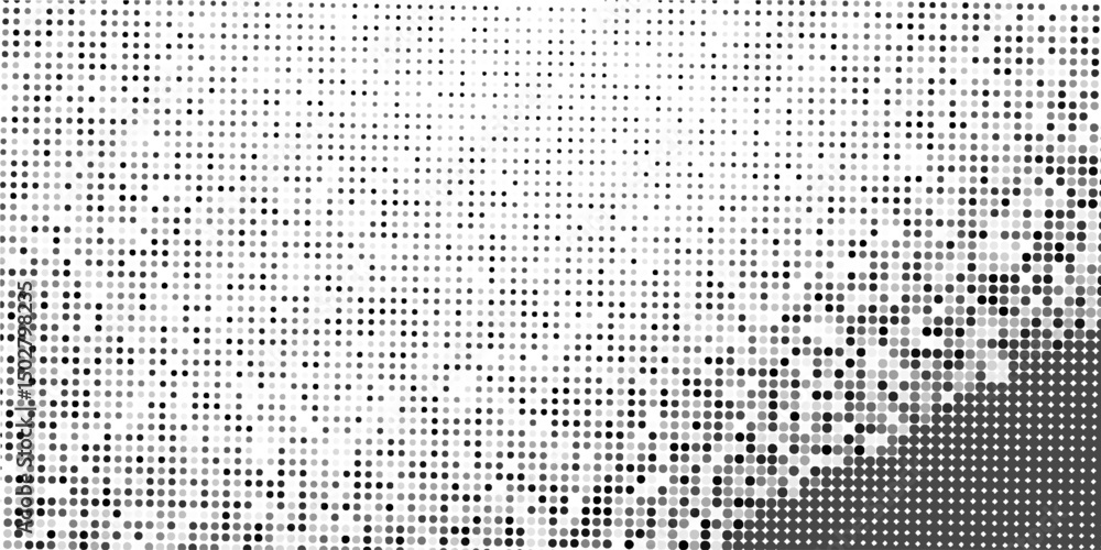 Poster halftone gradient. dotted gradient, smooth dots spraying and halftones dot background seamless horiz