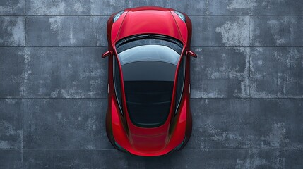 A sleek red sports car poised to unleash its power and elegance reflecting sunlight on its flawless paint