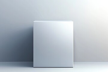Blank white cube display podium