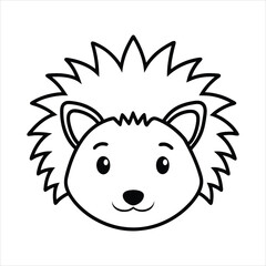 Cute Hedgehog Head Illustration for Banners and Advertisements
