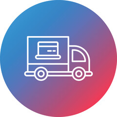 Food Truck Line Gradient Circle Background Icon