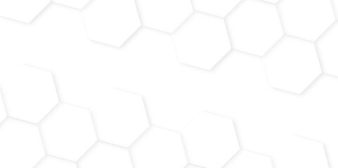 Fototapeta premium Abstract white hexagon background,Seamless pattern with hexagon.stripes, lines. Seamless vector background,Technology or Science Design, High-Resolution Graphic, Modern,