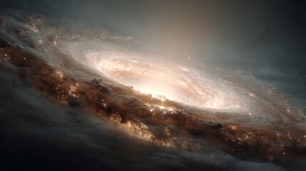 A massive black hole surrounded by a glowing accretion disk, swirling with intense energy and light in the depths of space