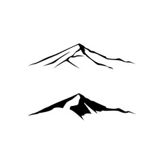 simple of silhouette Mountain logo simple vector for outdoor brand