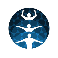 energy of human body transformation Logo design vector evolution Community Healthy Icon yoga Elements Symbol