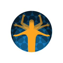 energy of human body transformation Logo design vector evolution Community Healthy Icon yoga Elements Symbol