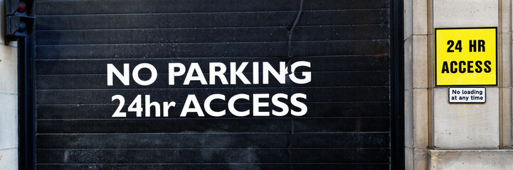 Fototapeta premium No parking private car park outside office building