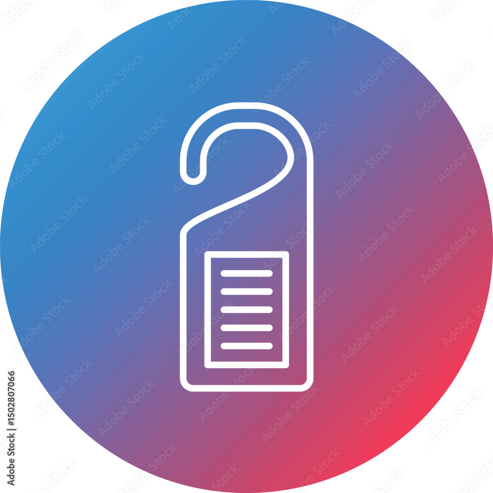 Poster door hanger line gradient circle background icon