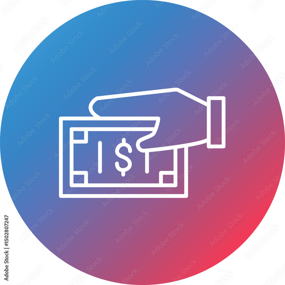 Poster deposit line gradient circle background icon