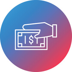 Deposit Line Gradient Circle Background Icon