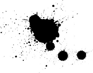 Fototapeta premium black ink brush painting drop splatter splash grunge graphic element