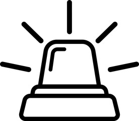 Flat Emergency Icon With Warning Siren