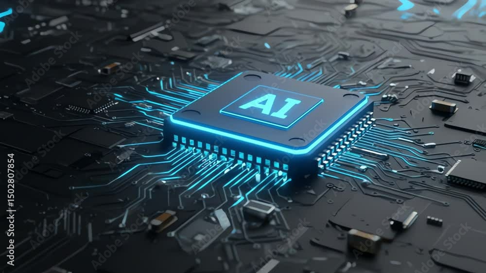 Poster exploring the future ai chip technology and its revolutionary impact on modern computing