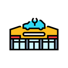 service center car dealership color icon vector illustration