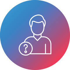 Fototapeta premium Missing Person Line Gradient Circle Background Icon