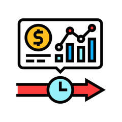 real time spending insights fintech color icon vector illustration