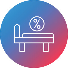 Room Discount Line Gradient Circle Background Icon