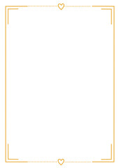 Obraz premium Simple Yellow Dotted Heart Border