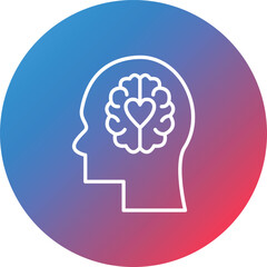 Emotional intelligence Line Gradient Circle Background Icon