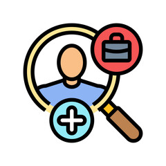 passive talent engagement head hunting color icon vector illustration