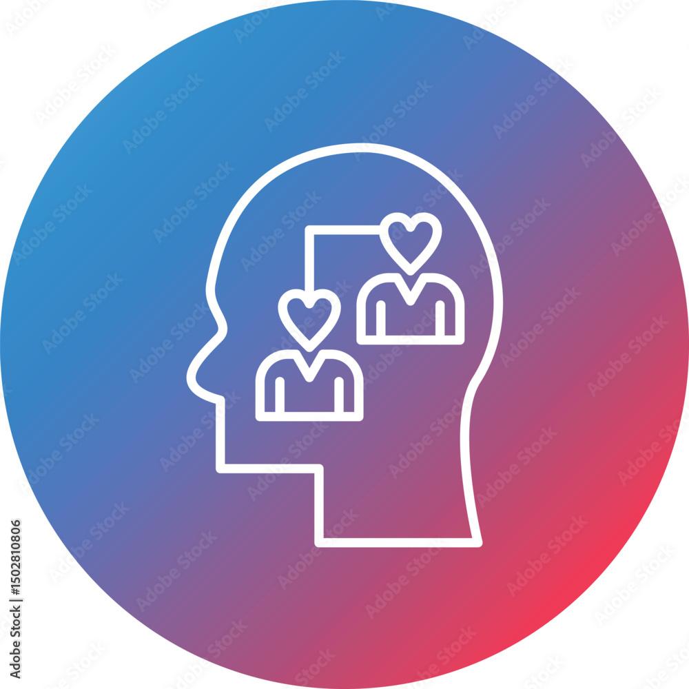 Poster empathy line gradient circle background icon