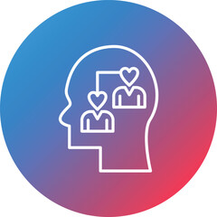 Obraz premium Empathy Line Gradient Circle Background Icon