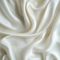 Soft Ivory Fabric Waves Texture Background Smooth Silk Satin
