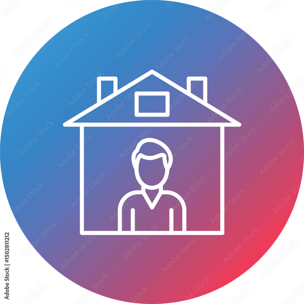 Poster isolation line gradient circle background icon