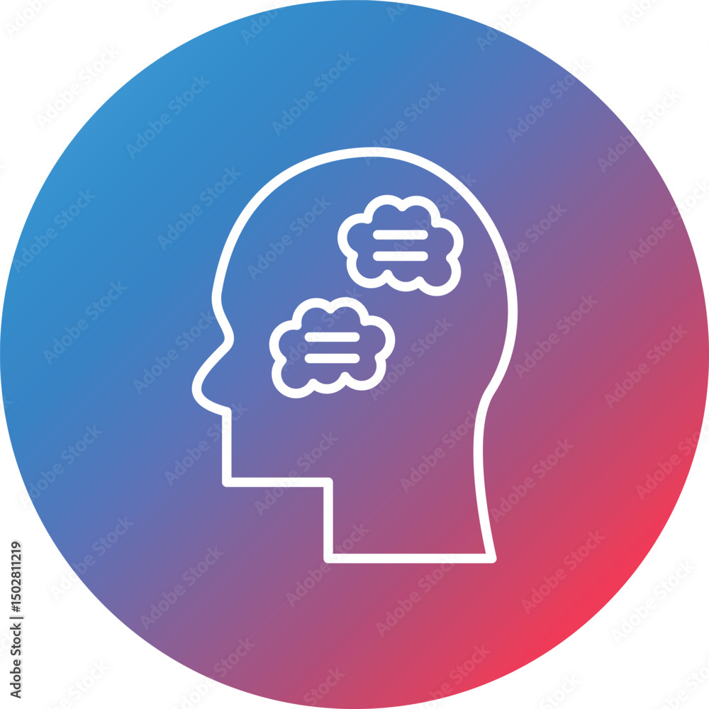 Poster inner dialogue line gradient circle background icon