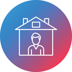 Isolation Line Gradient Circle Background Icon