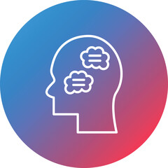 Inner Dialogue Line Gradient Circle Background Icon