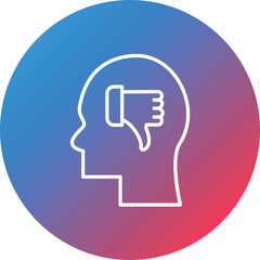Negative Thinking Line Gradient Circle Background Icon
