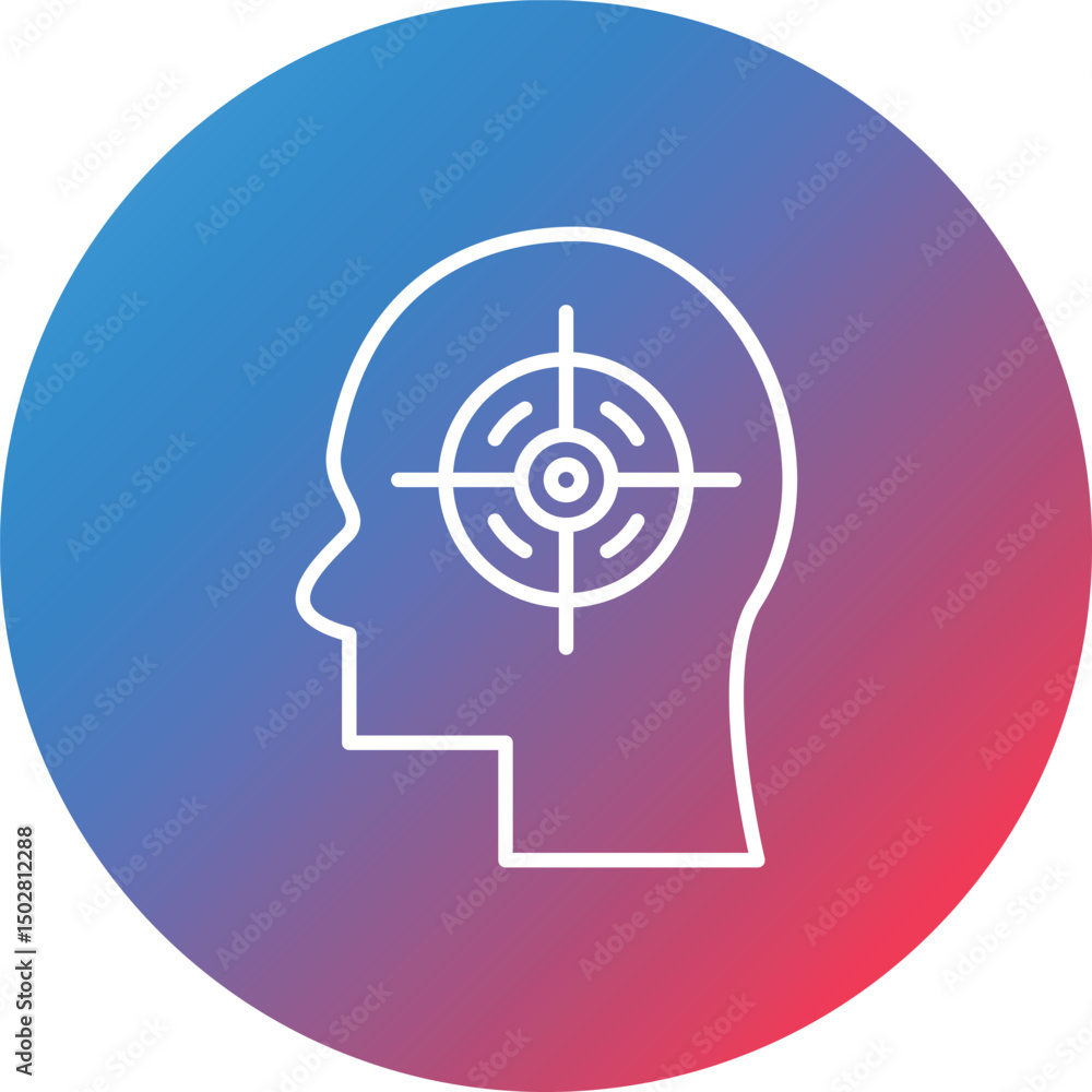 Poster obsession line gradient circle background icon