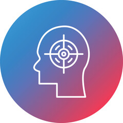 Obsession Line Gradient Circle Background Icon