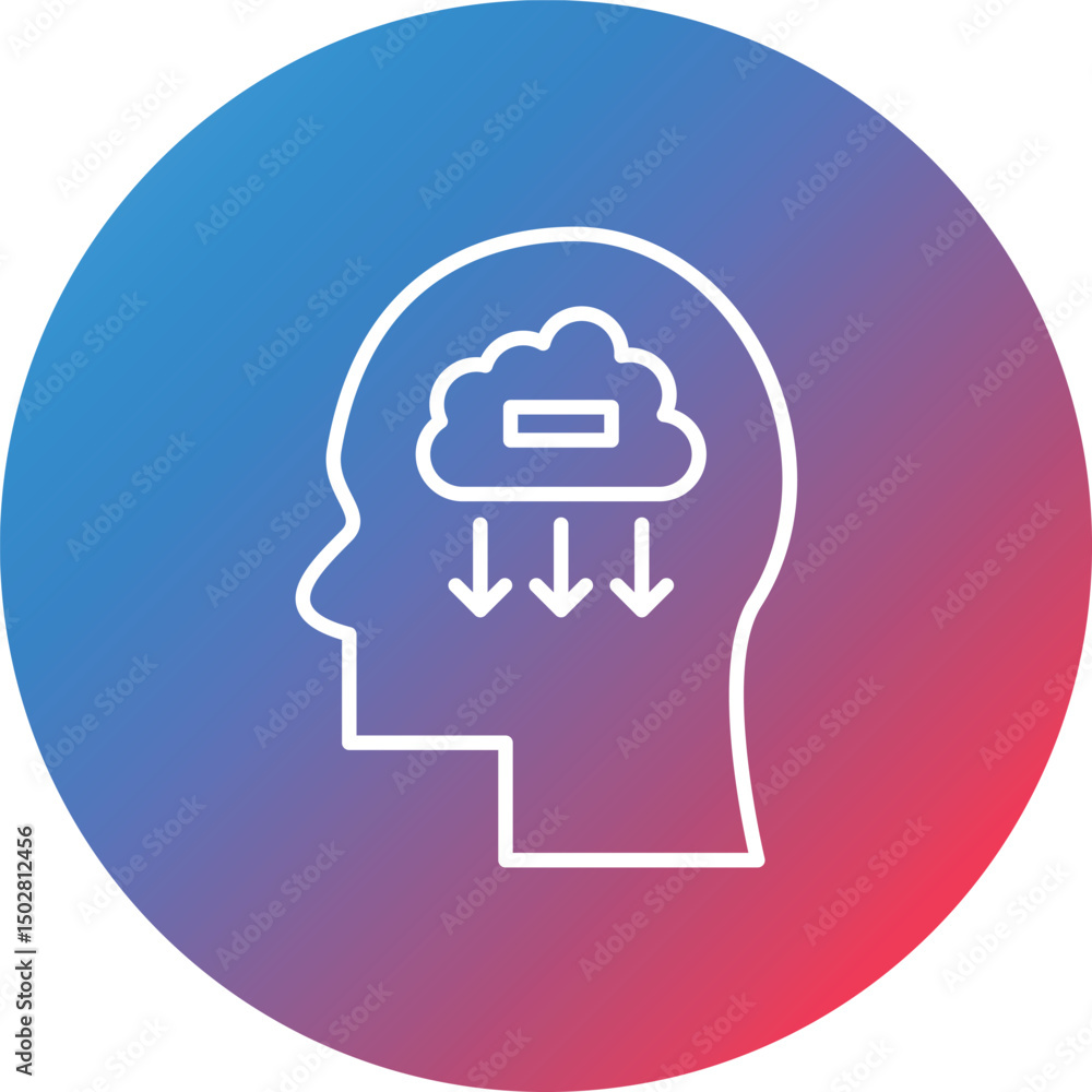 Poster pessimistic line gradient circle background icon