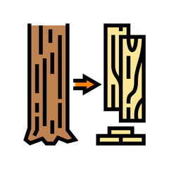 wood cutting frame construction color icon vector illustration
