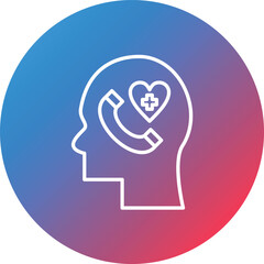 Psychological Help Line Gradient Circle Background Icon