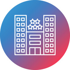 5 Star Hotel Line Gradient Circle Background Icon