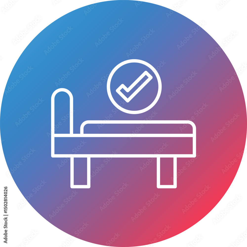 Poster room availability line gradient circle background icon