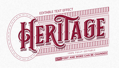 Heritage editable text effect