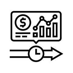 real time spending insights fintech line icon vector illustration