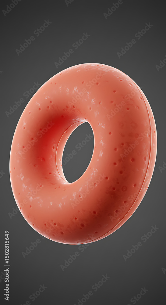 Aufkleber abstract coral torus shape 3d render geometric donut textured circular form