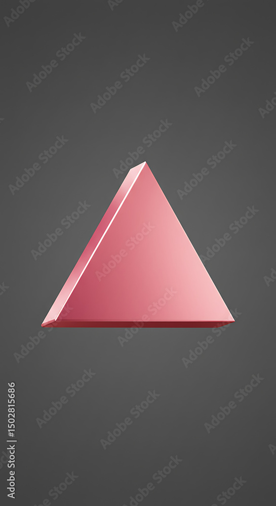 Poster abstract pink triangle shape geometric 3d render minimalist design element