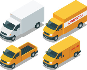 Isometric delivery truck collection