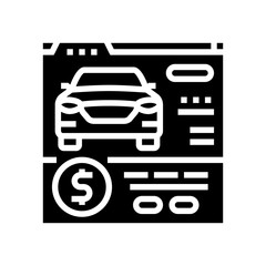 online booking car dealership glyph icon vector illustration