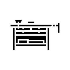 workbench vice clamp garage glyph icon vector illustration