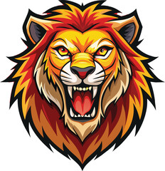 Fototapeta premium lion head mascot logo vector illustration