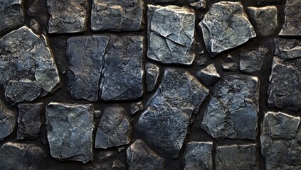 Dark gray stone wall, close-up view
