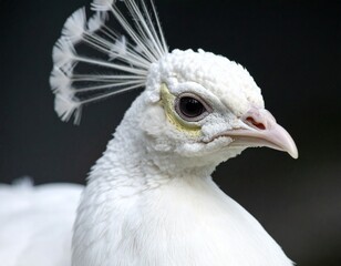 Obraz premium white peacock (male peacock) scient. name Pavo cristatus bird animal, AI generated